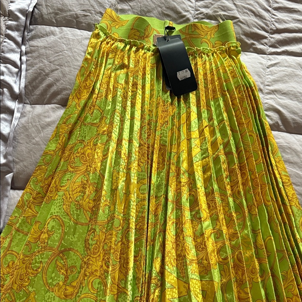 Liu Jo Green and Yellow A-Line Skirt
